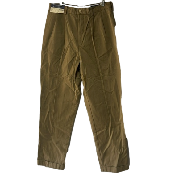 New Men’s Daniel Crimeux classics salon pant dark khaki size 34x34 cuffed bottom - Picture 1 of 5